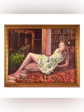 ORIGINAL PAINTING - Rachel Van Wylen Oil Painting - Gold Framed